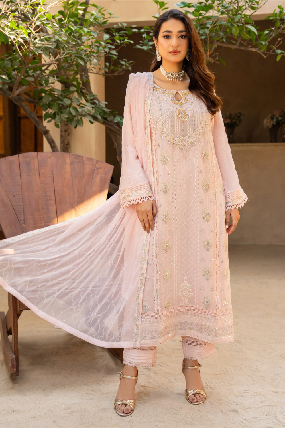 Pastel Pink Pakistani Suit