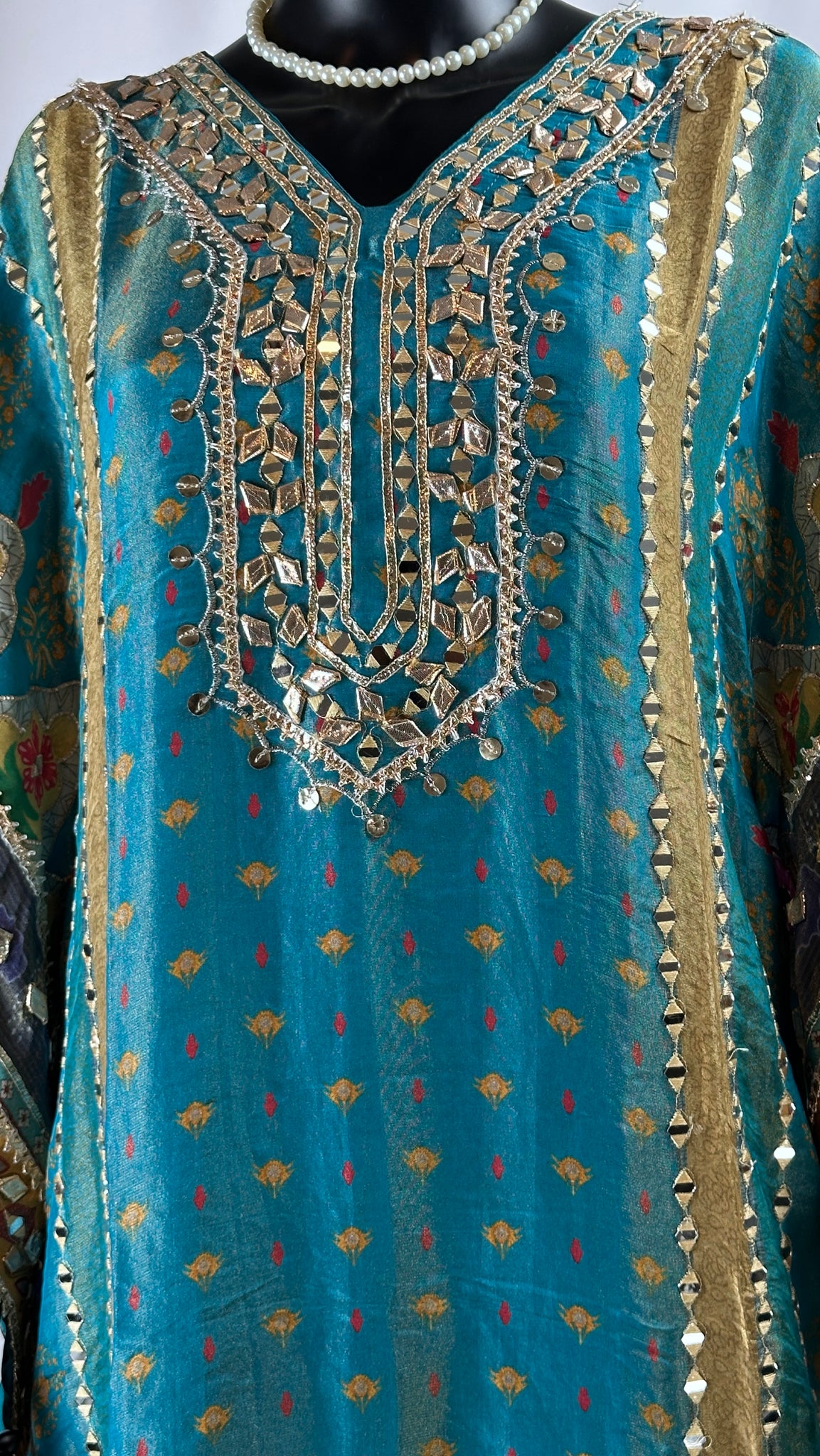 Blue Kaftan with tulip pant