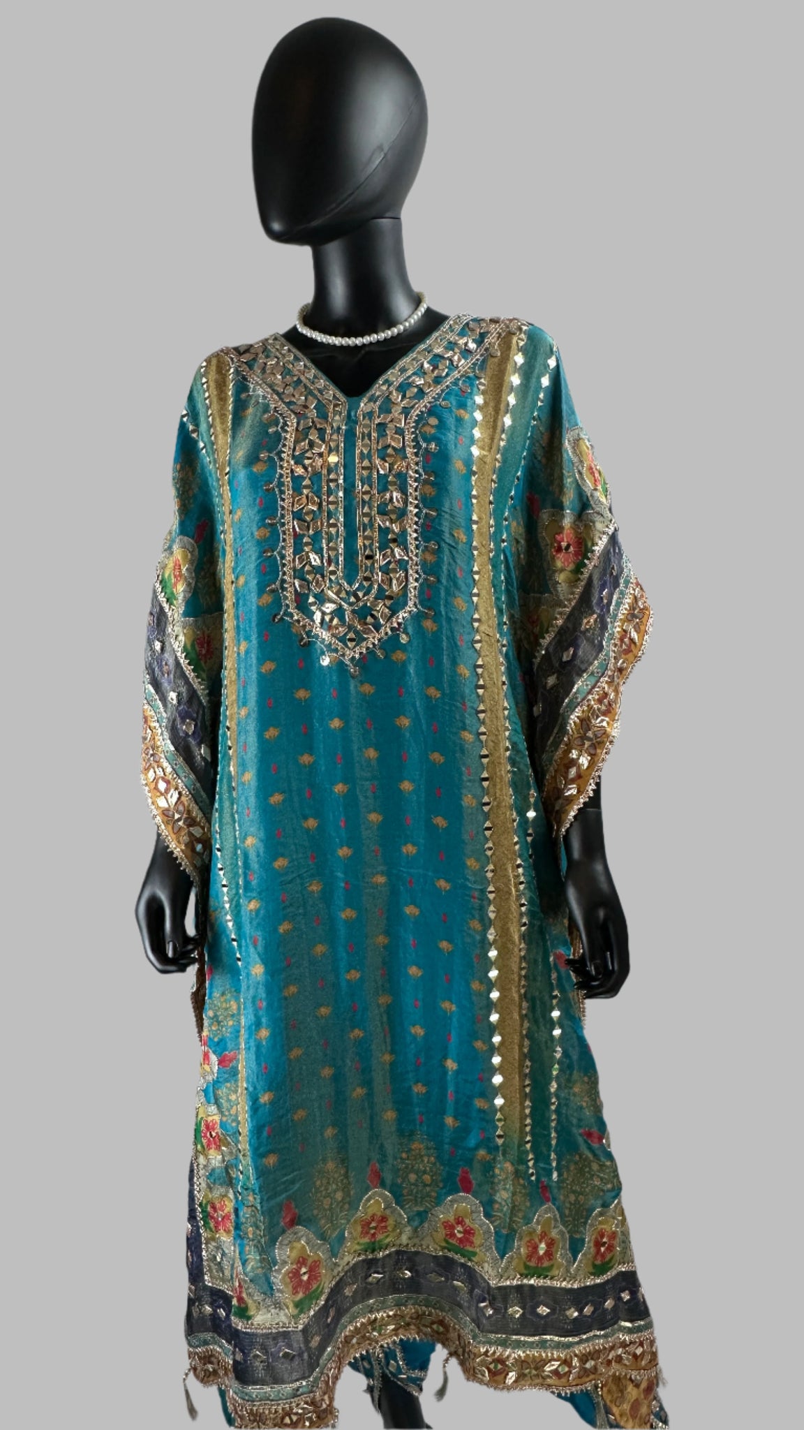 Blue Kaftan with tulip pant