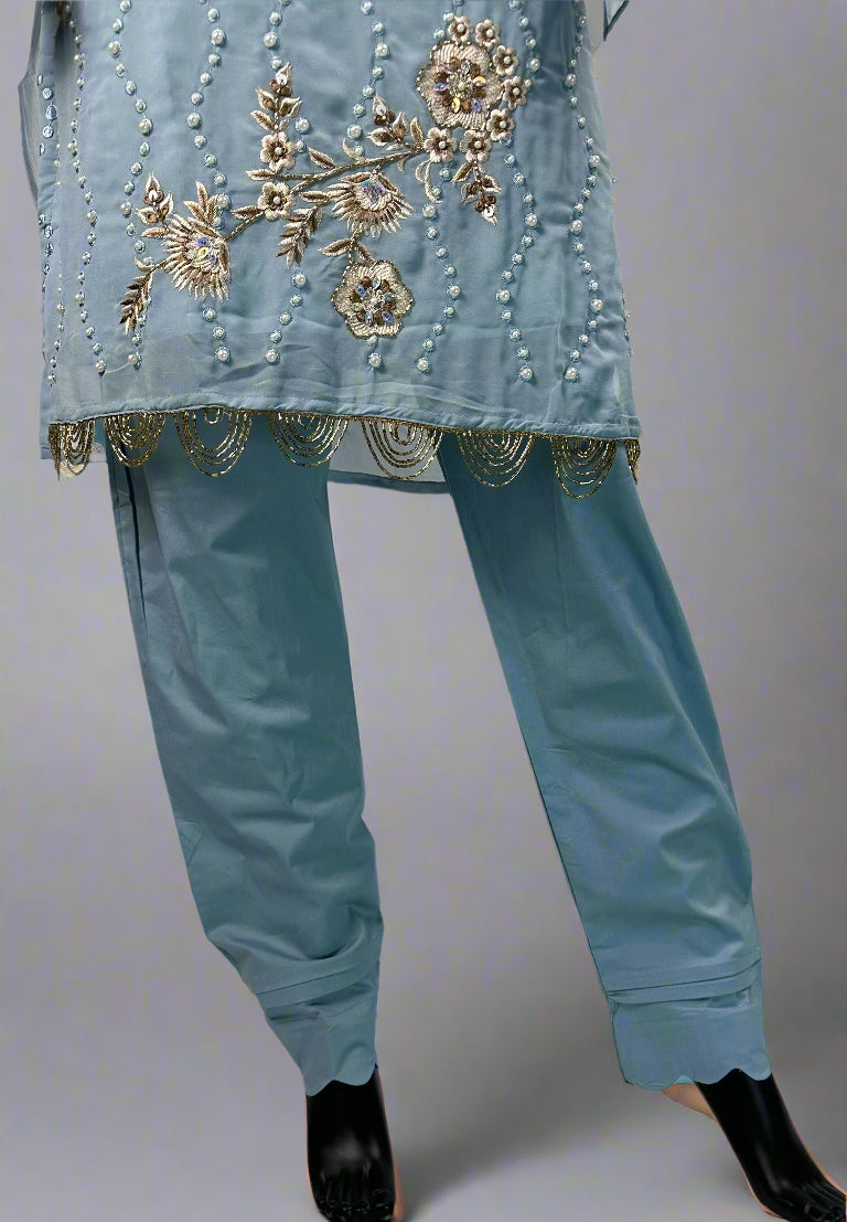 3 Piece Blue Straight Cut Suit