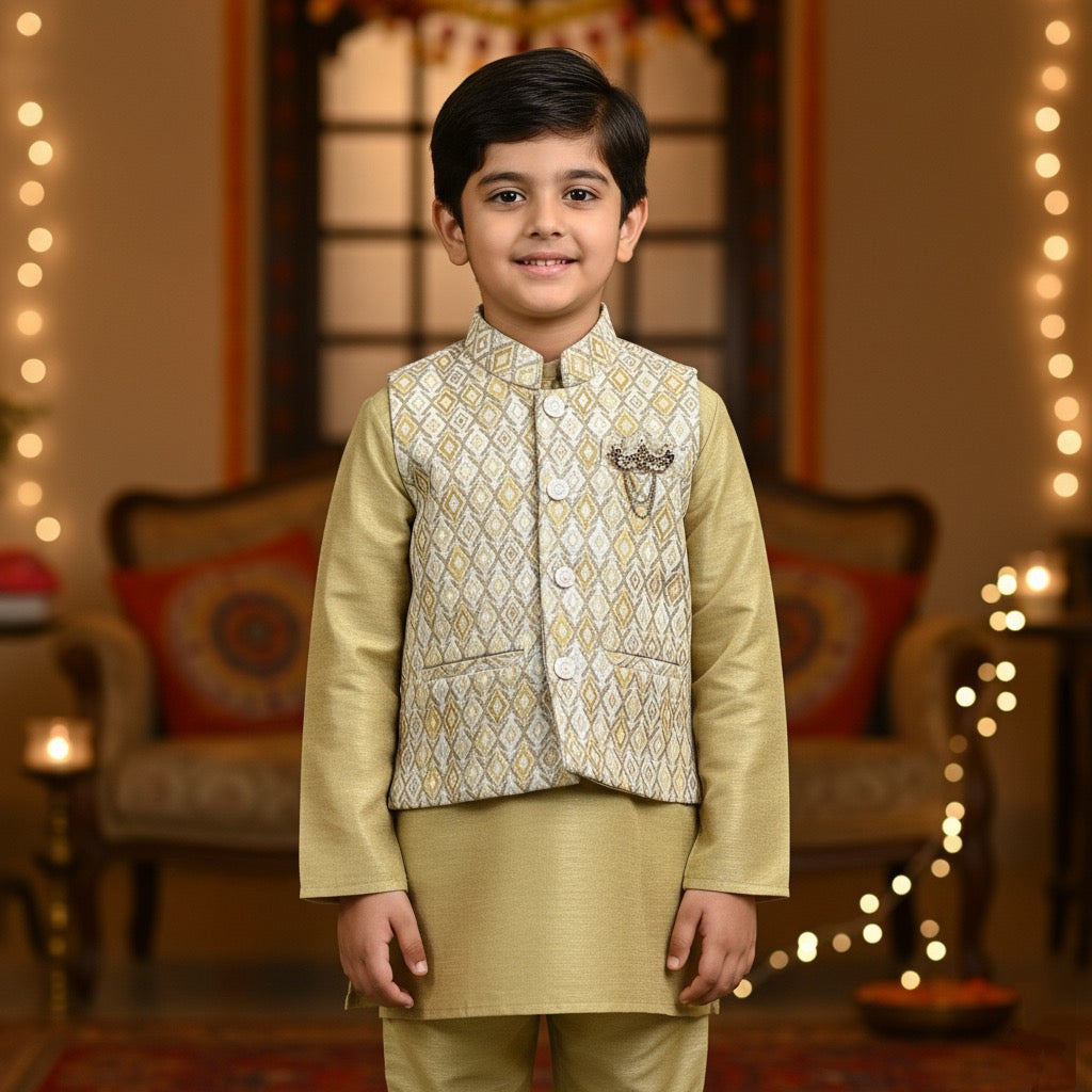 Waitcoat Kurta 3 Piece Set