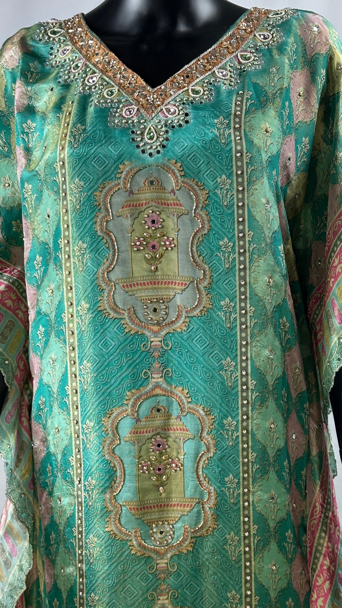 Sea Green Kaftan 2 Piece set