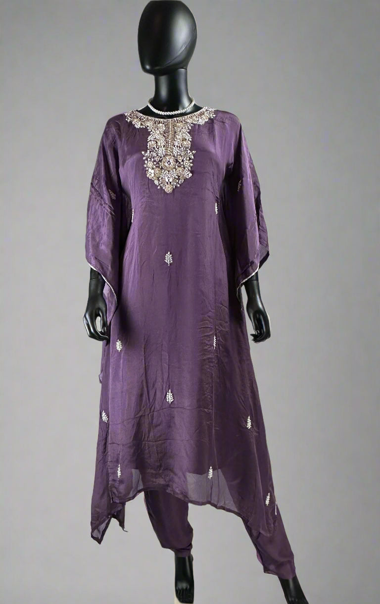 Dark Purple Kaftan 2 Piece set