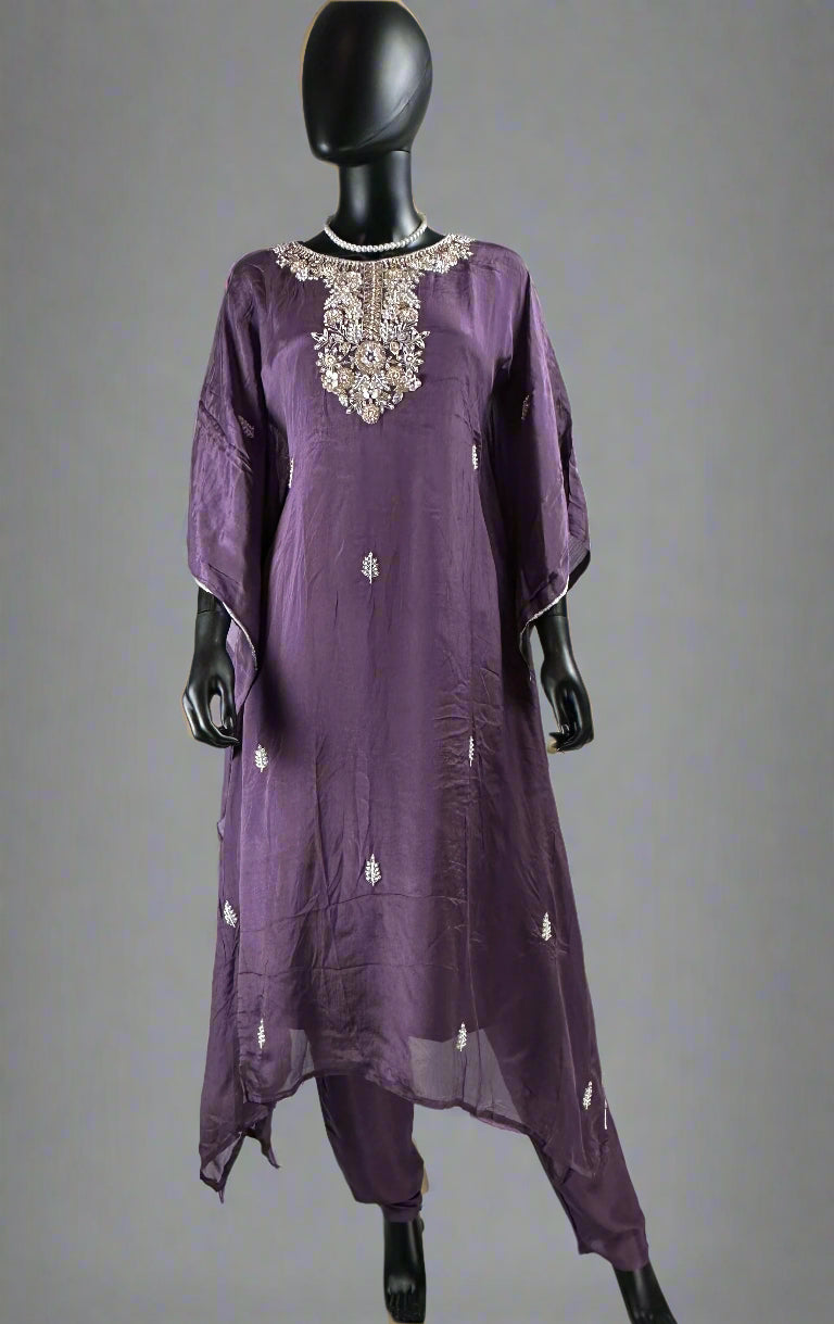 Dark Purple Kaftan 2 Piece set