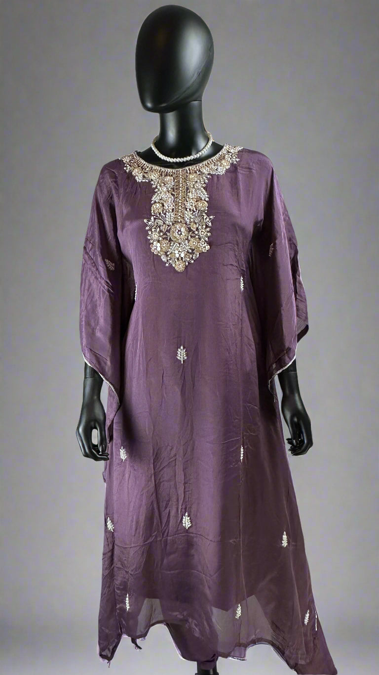 Dark Purple Kaftan 2 Piece set
