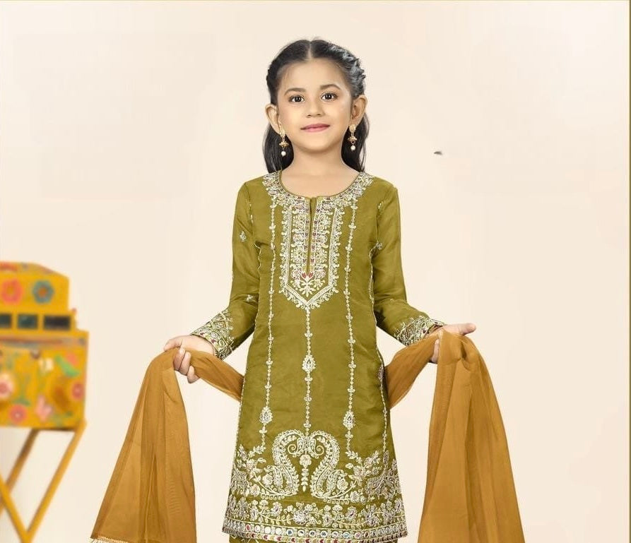 Olive Green Gharara