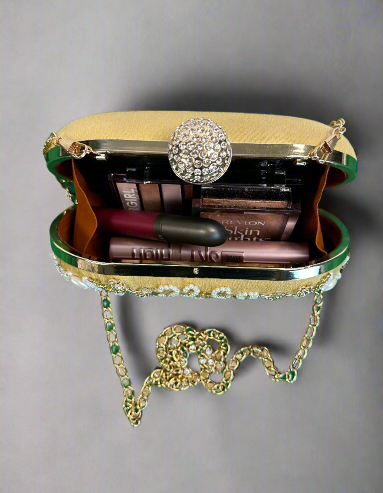 Pearl, Zardozi Work Clutch