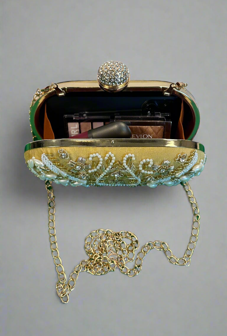 Pearl, Zardozi Work Clutch