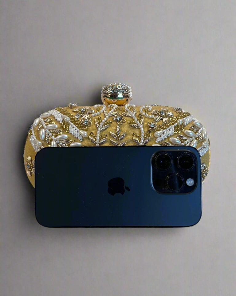 Pearl, Zardozi Work Clutch