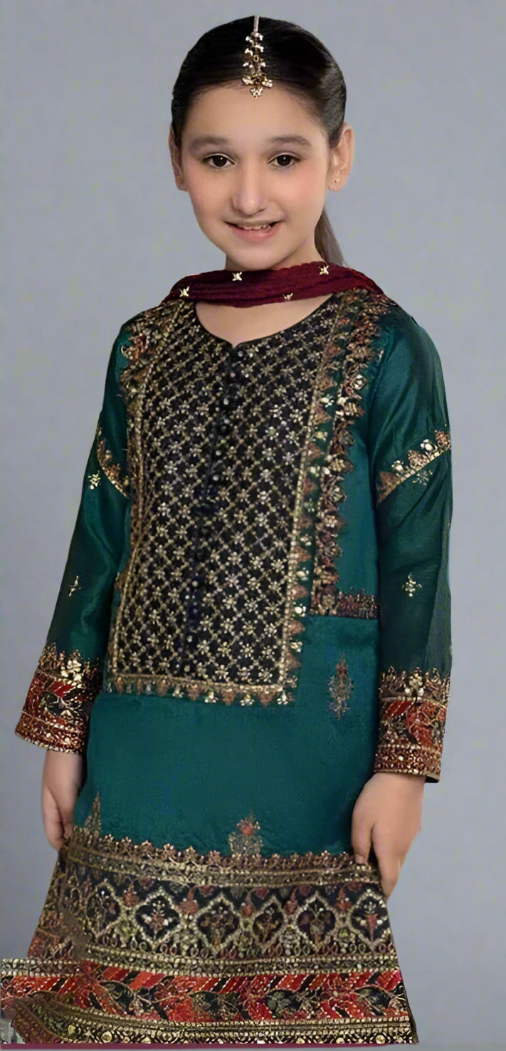 Velvet Green Gharara