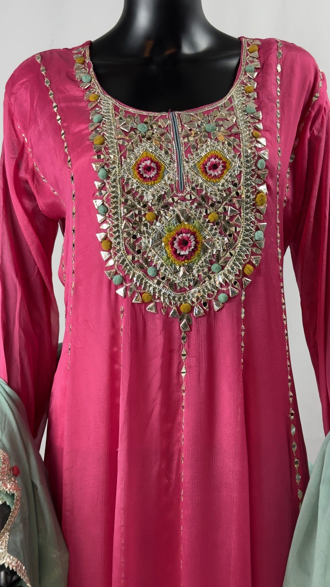 Gota Patti 2 Peice Long Anarkali Set