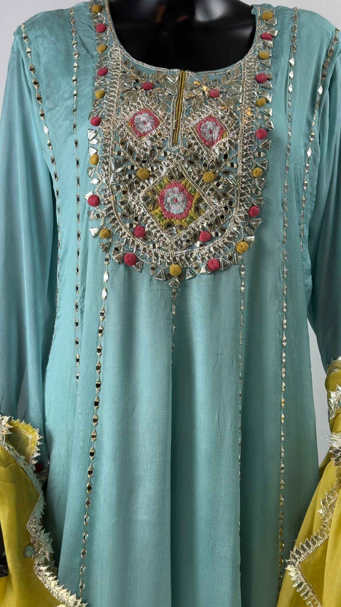 Gota Patti 2 Peice Long Anarkali Set