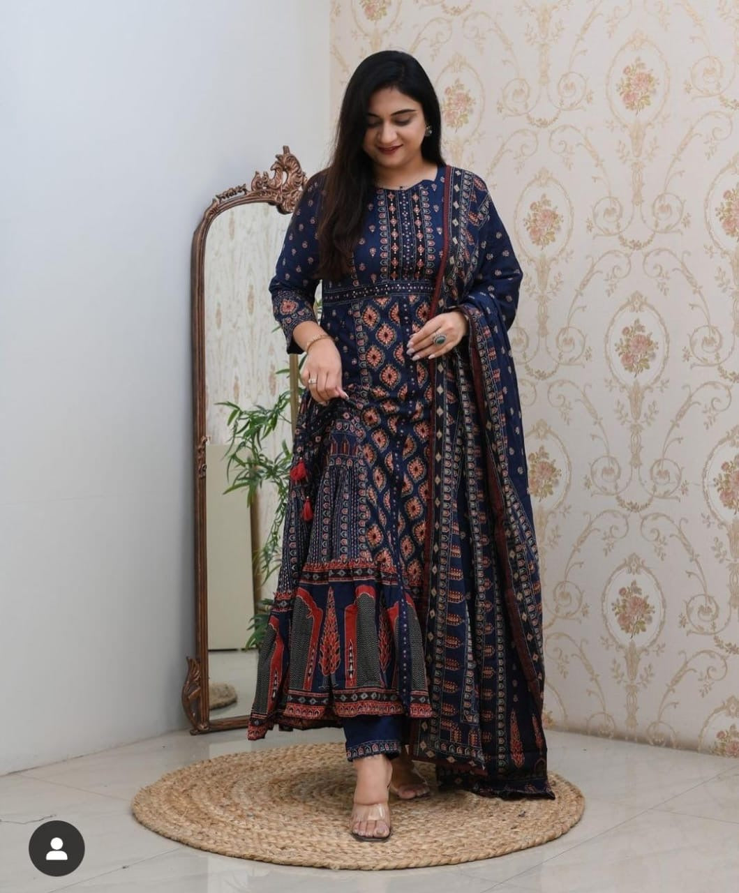 Cotton Print Anarkali 3 Piece suit