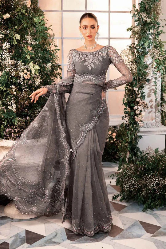 Grey Ready to Wear Saree