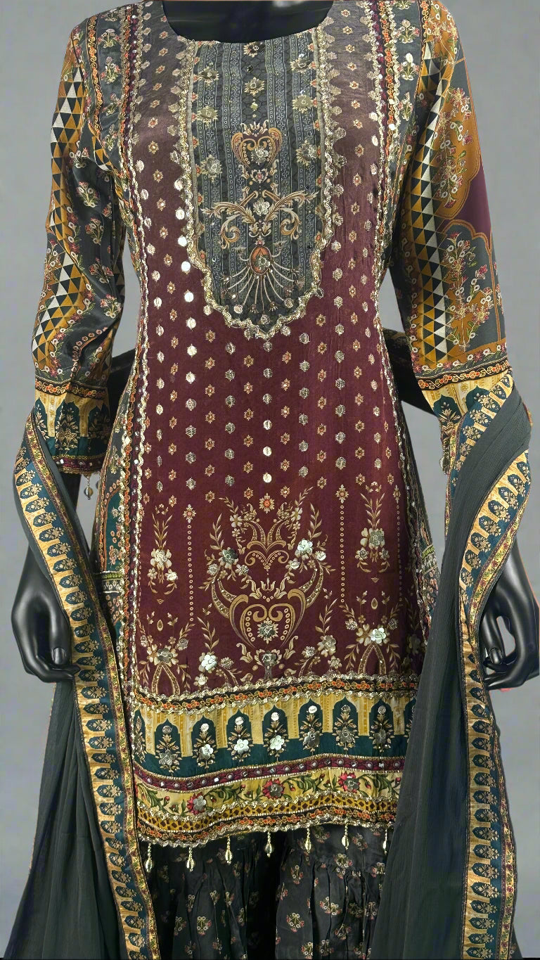 Rajwadi Print Gharara Set