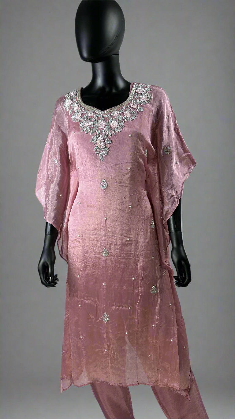 Pastel Pink Kaftan 2 Piece set