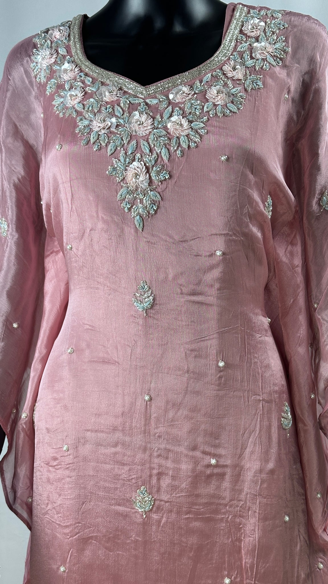 Pastel Pink Kaftan 2 Piece set