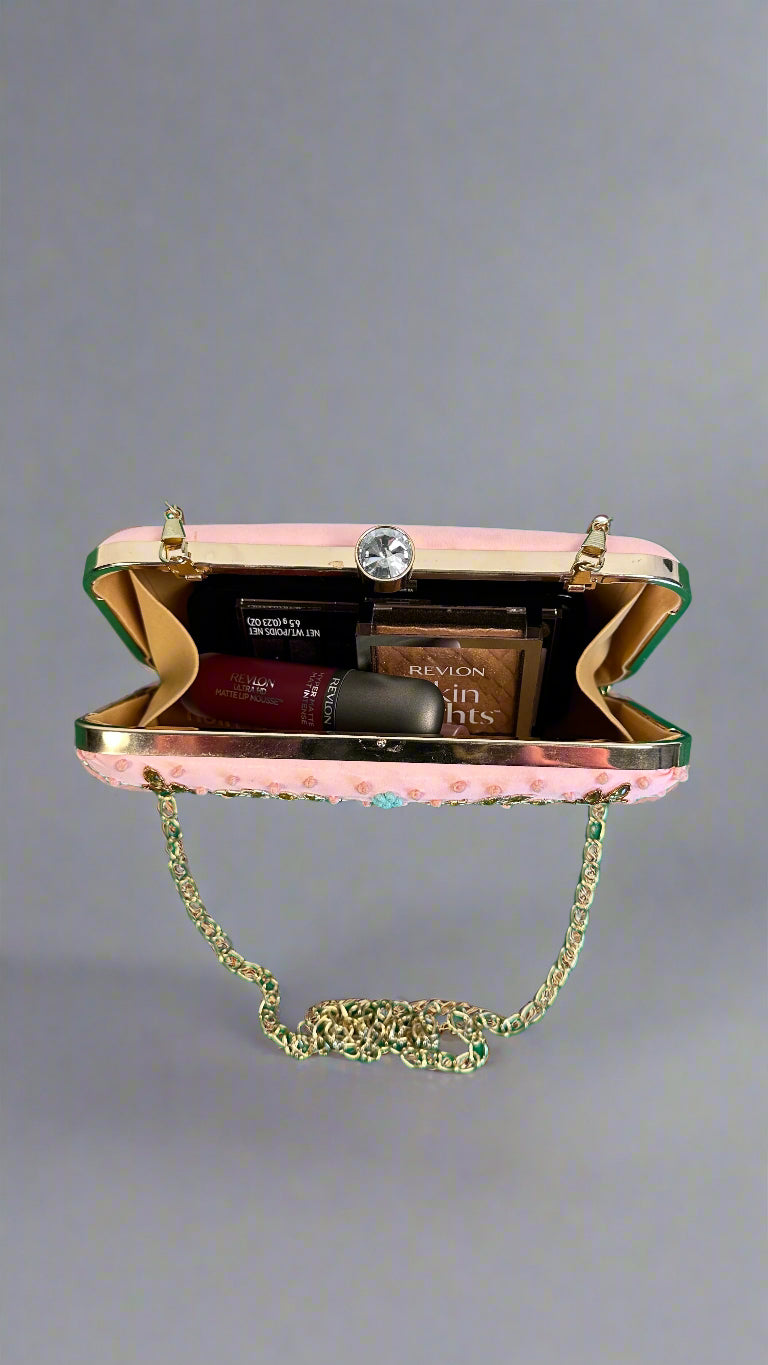 Pink Zardozi And Kundan Work