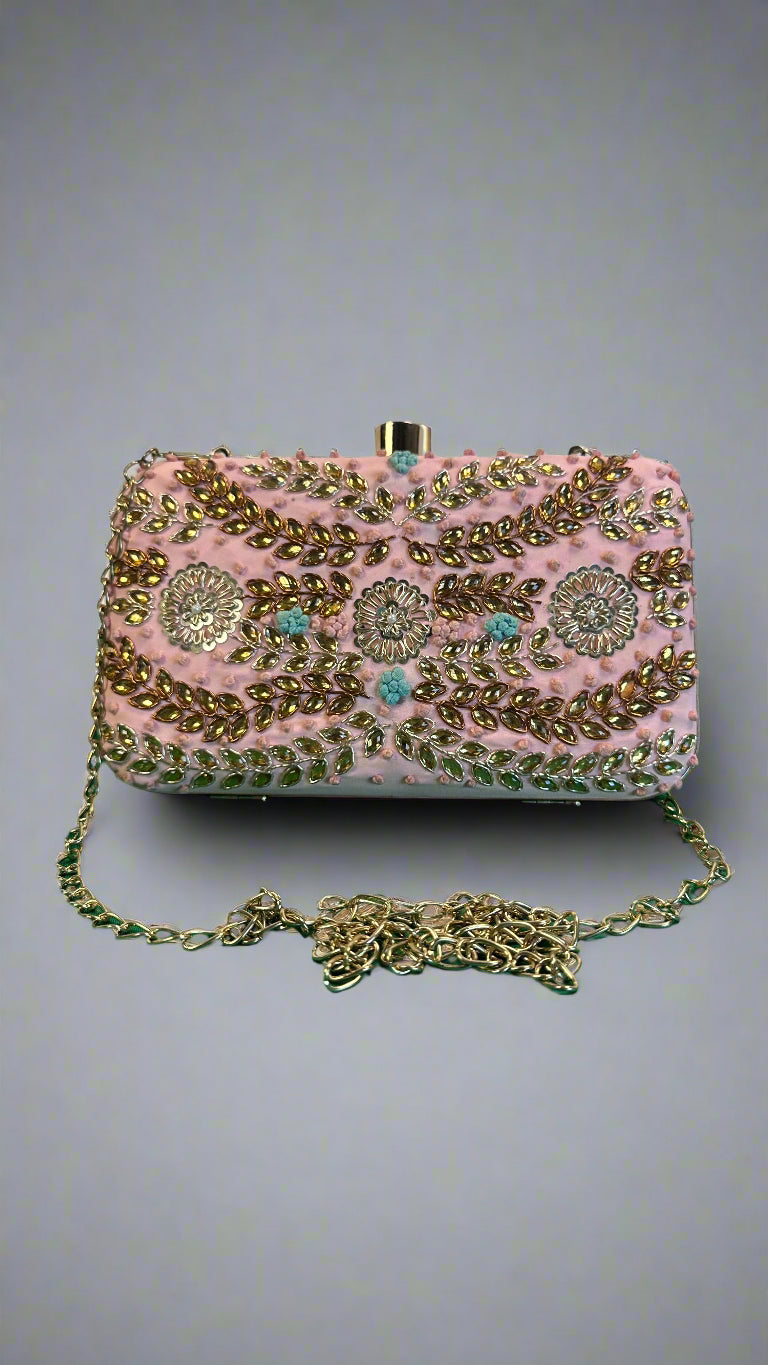 Pink Zardozi And Kundan Work