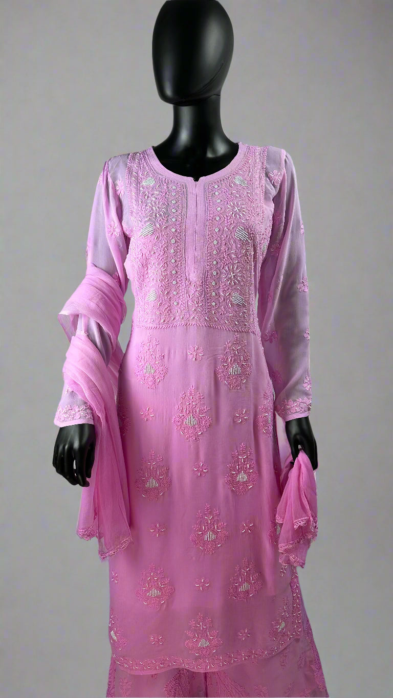 Pearl Work Chikankari 3 Piece Set