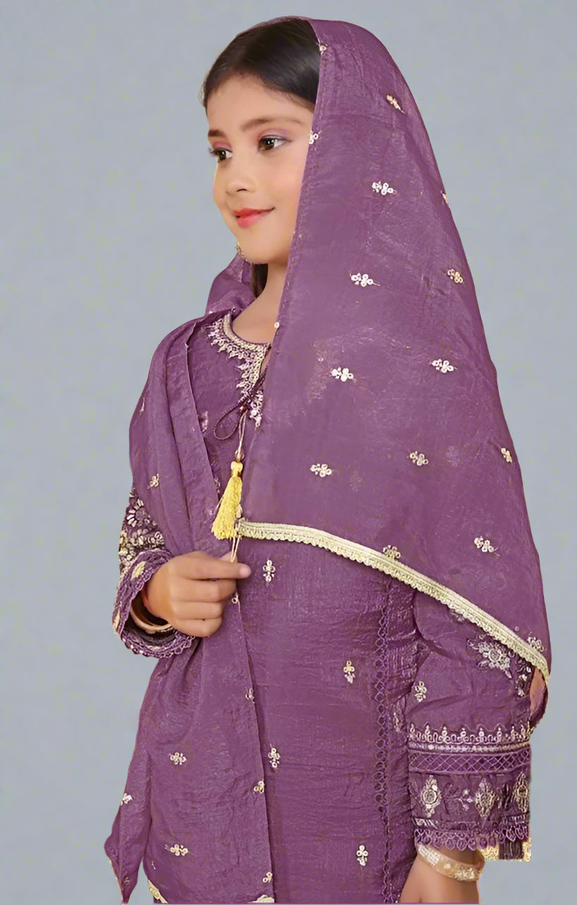 Purple Straight cut Suit