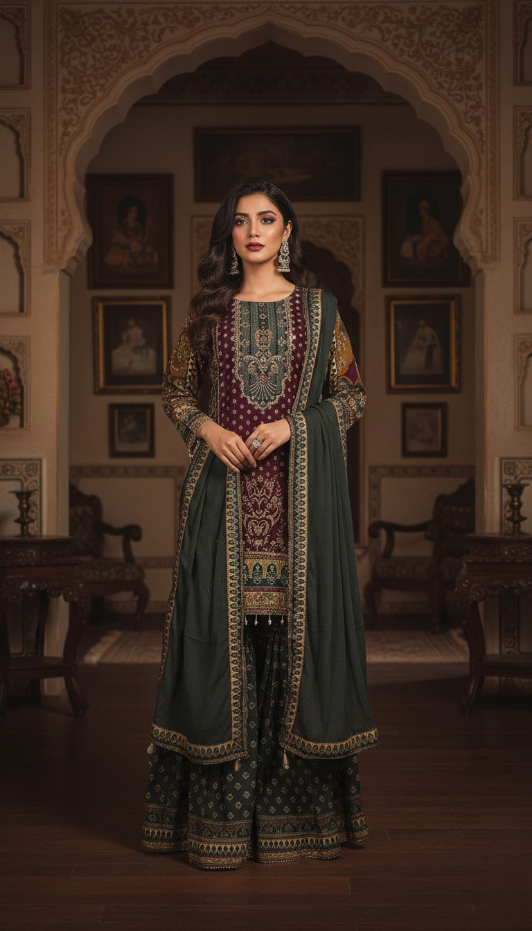 Rajwadi Print Gharara Set