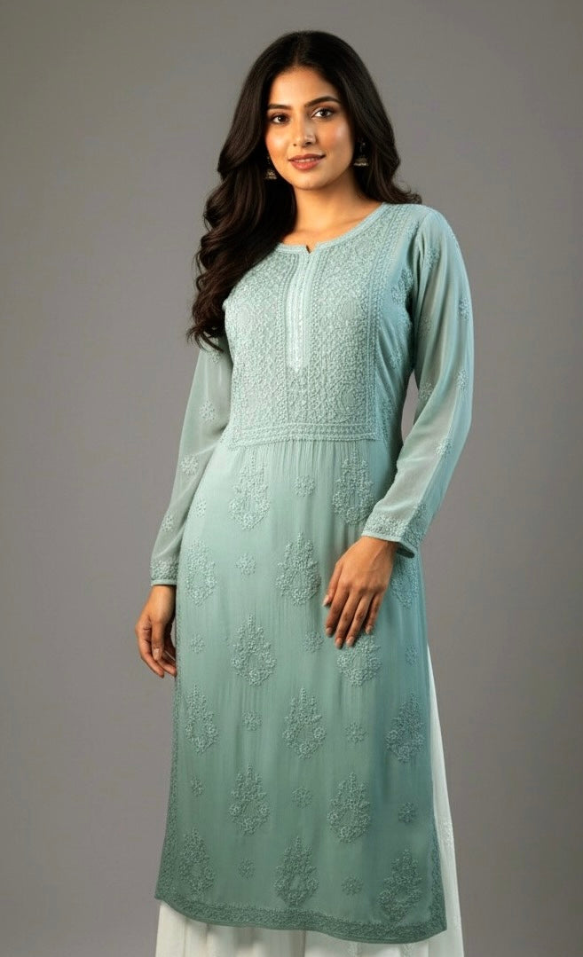 Sea Green Chikankari 2 piece set