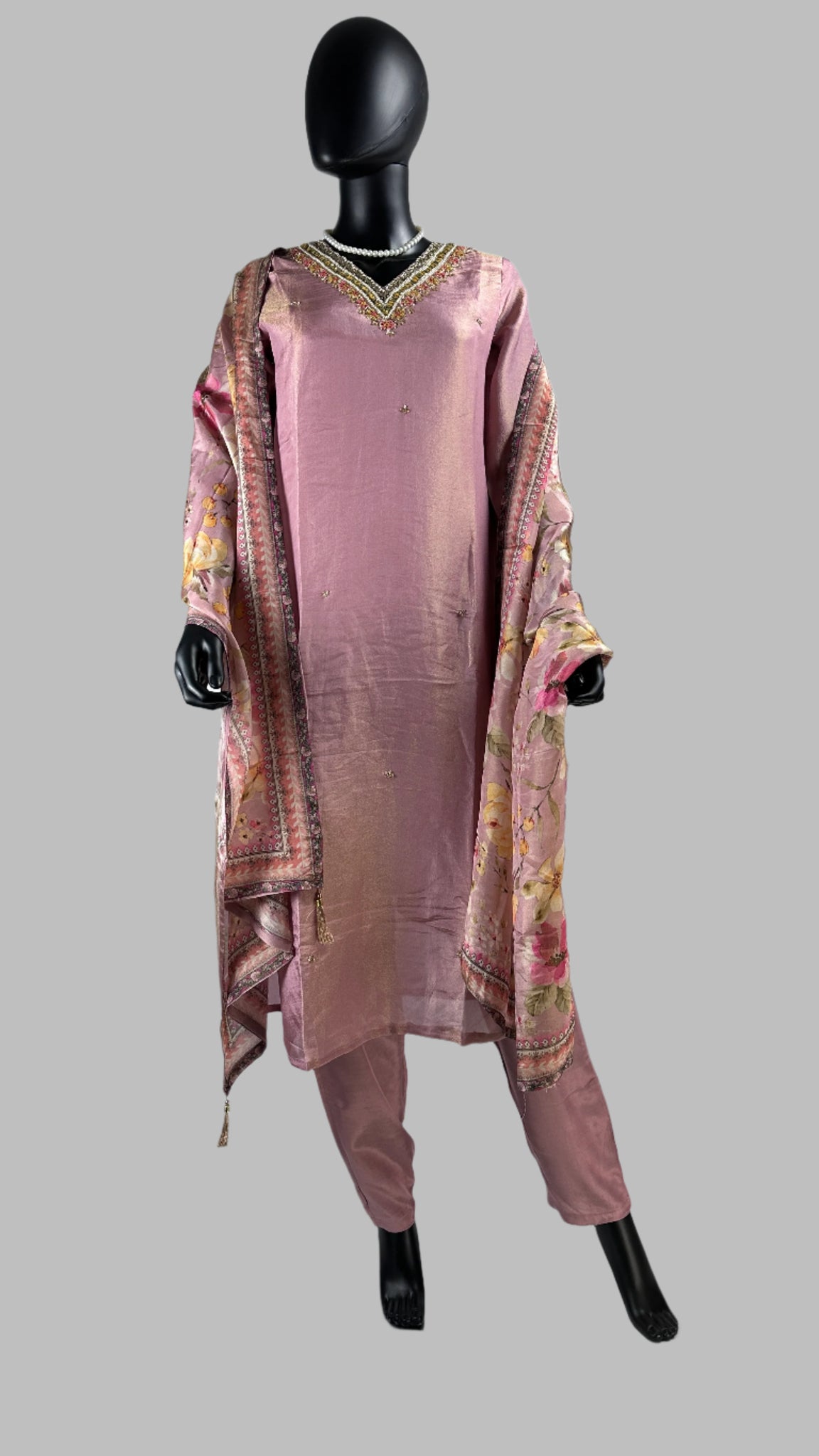 Peach color Straight cut Suit