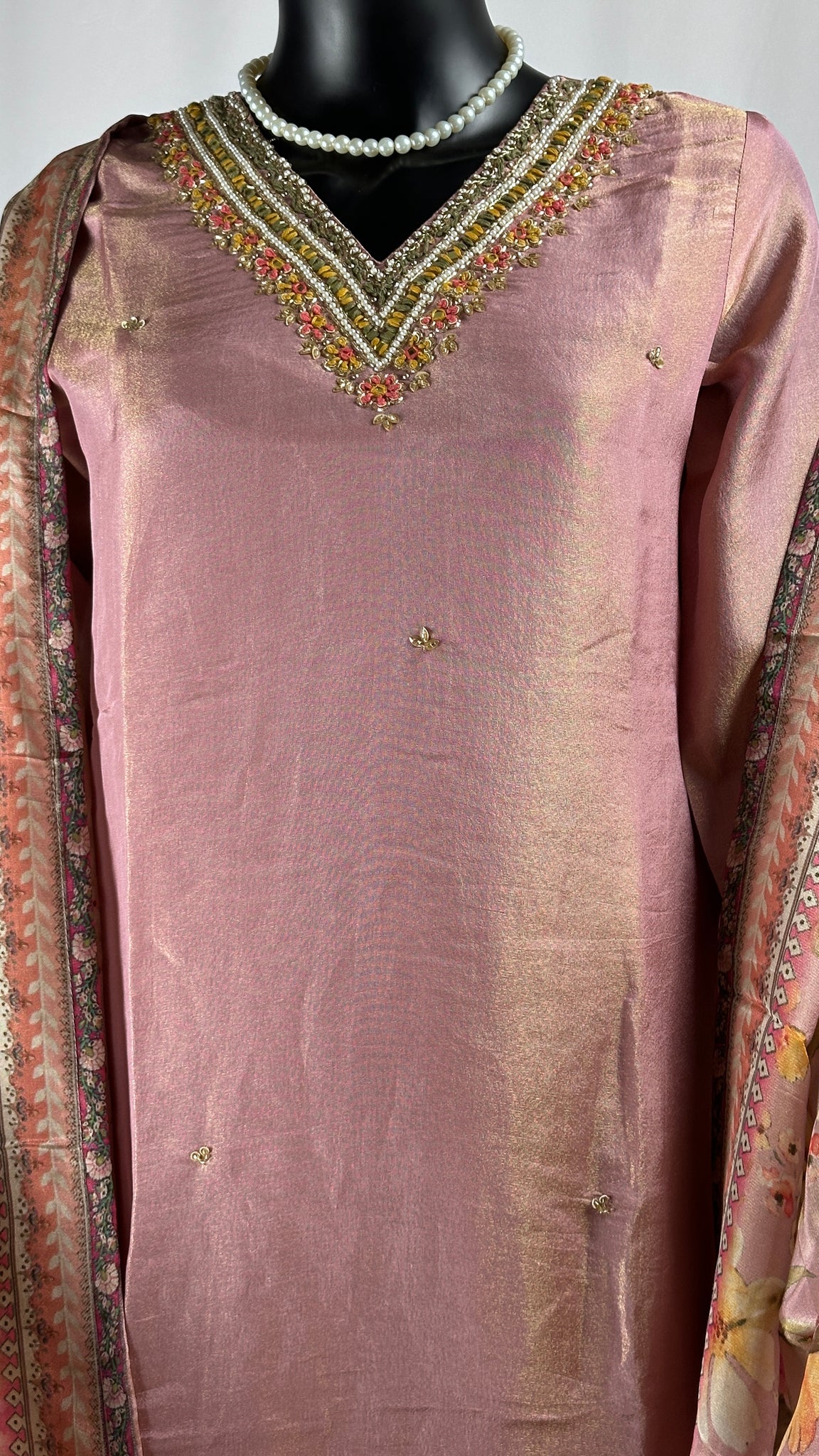 Peach color Straight cut Suit