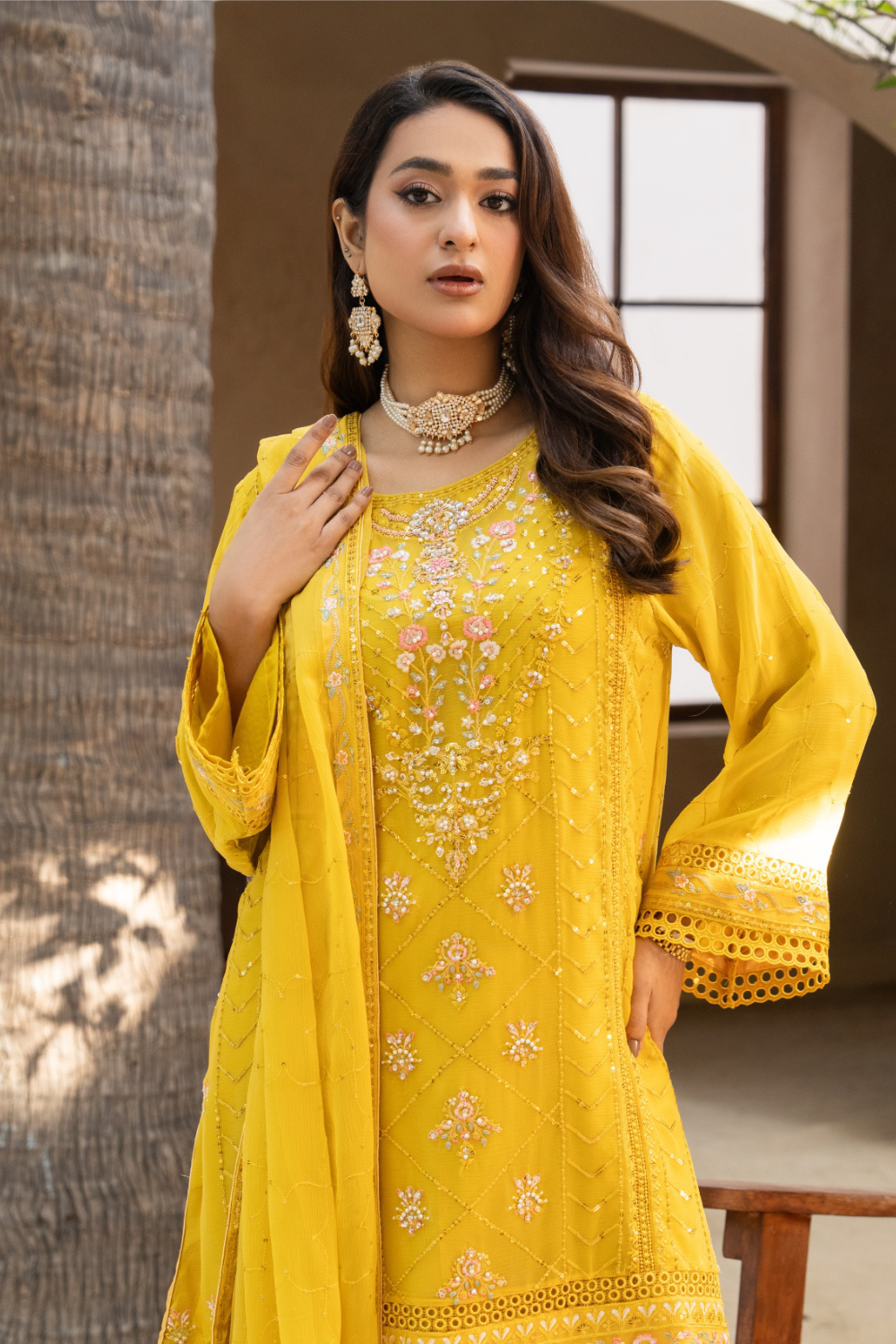Yellow Pakistani Gharara