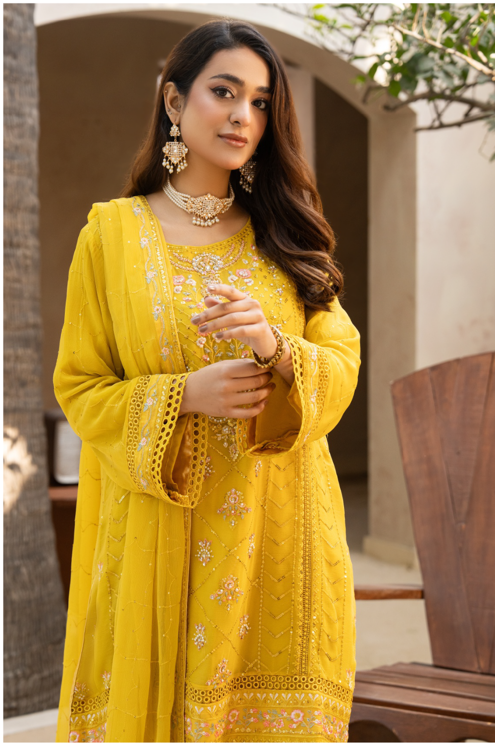 Yellow Pakistani Gharara