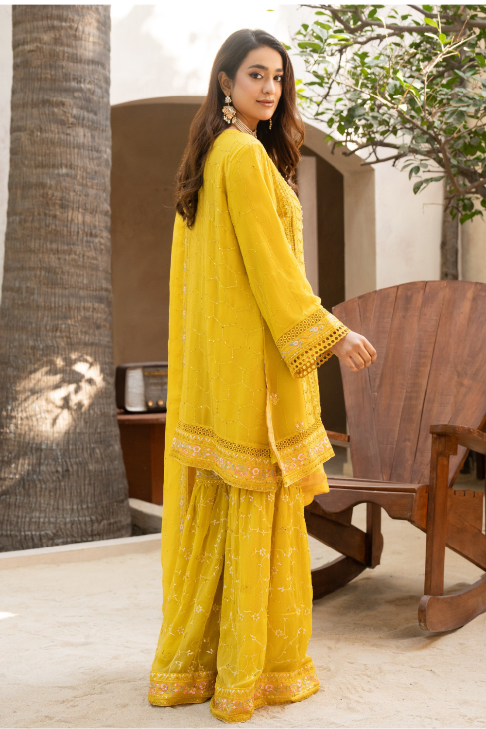 Yellow Pakistani Gharara