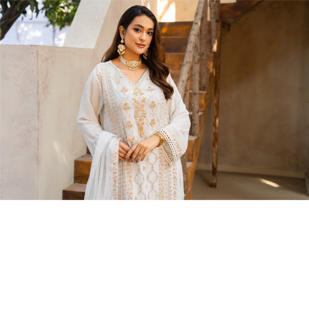 White Pakistani Suit