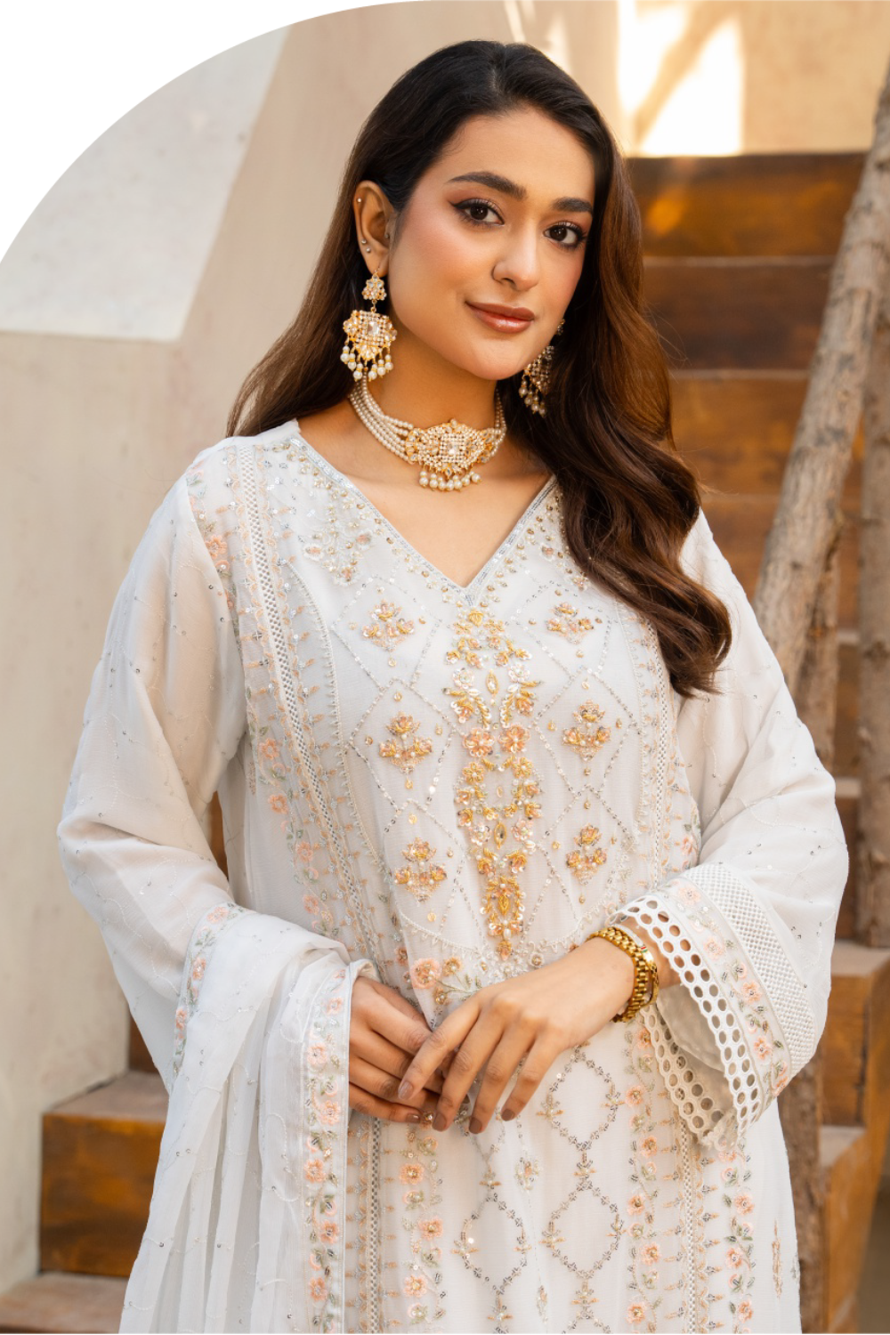 White Pakistani Suit