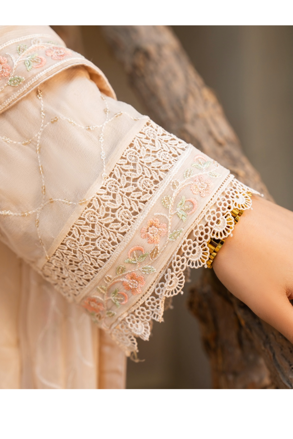 Beige 3 Piece Pakistani  Suit