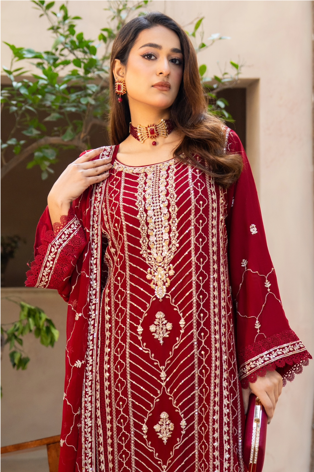 Maroon Pakistani Suit