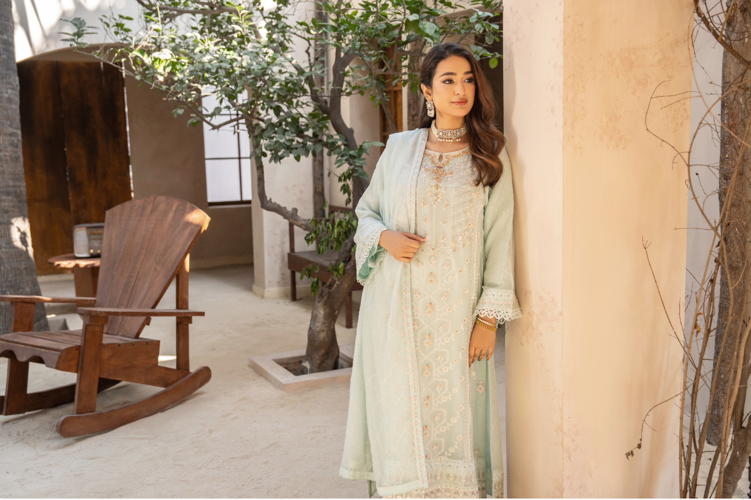 Pastel Blue Pakistani Suit
