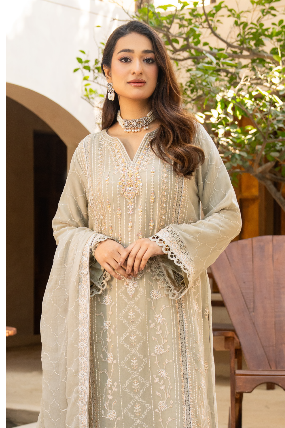 Grey Pakistani  Suit