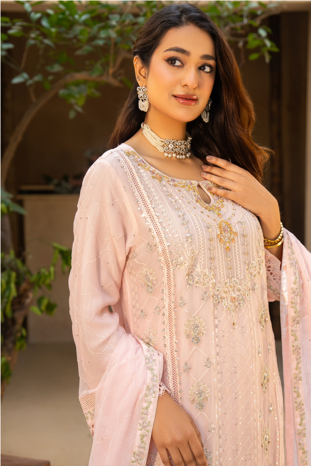 Pastel Pink Pakistani Suit