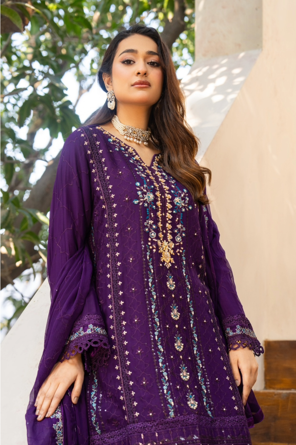 Purple Pakistani  Style Gharara