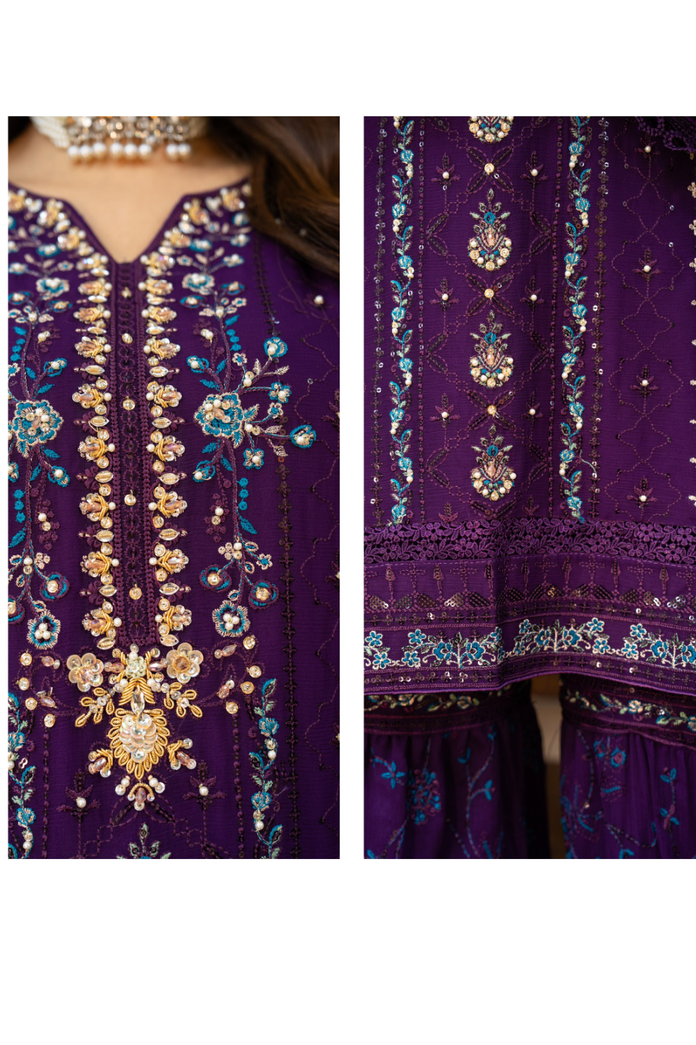 Purple Pakistani  Style Gharara