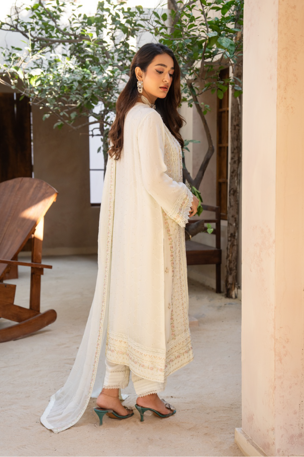 Pista Green Pakistani Suit