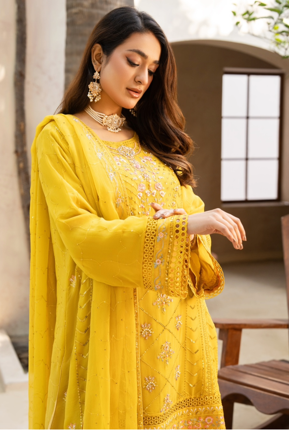 Yellow Pakistani Gharara