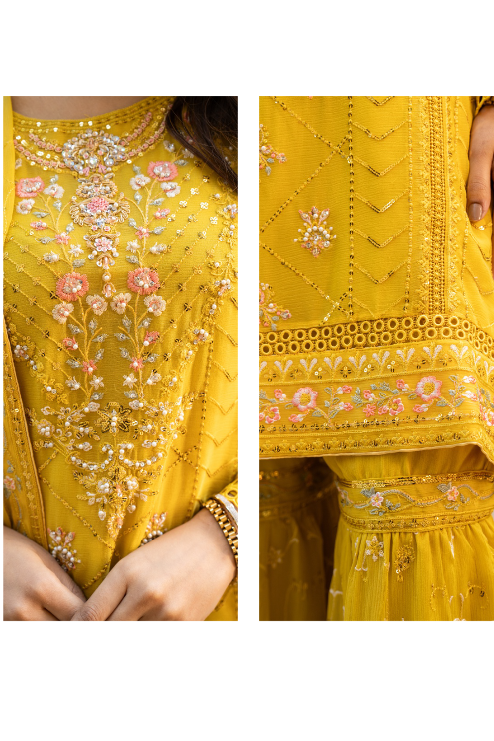 Yellow Pakistani Gharara