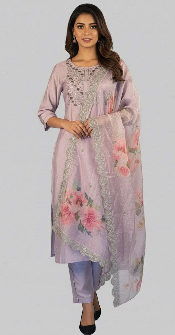 Lavender Straight Cut Suit