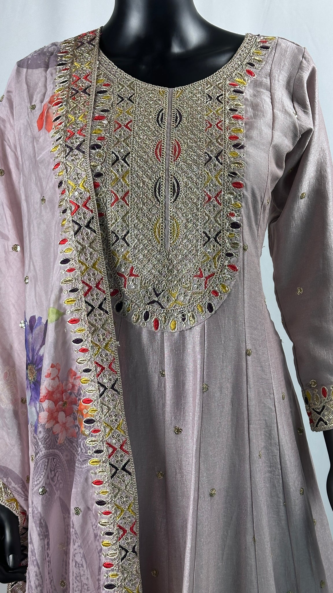 Violet Anarkali Gown 2 Piece Set