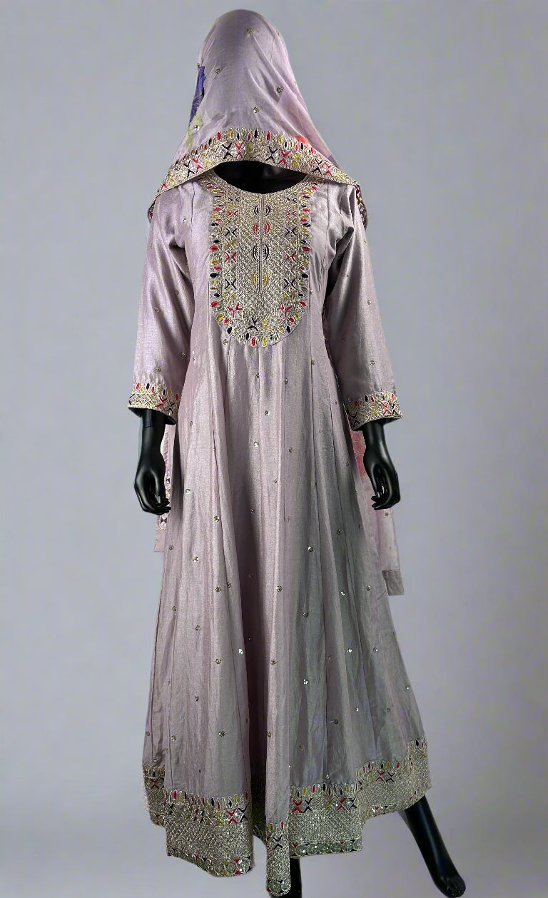 Violet Anarkali Gown 2 Piece Set