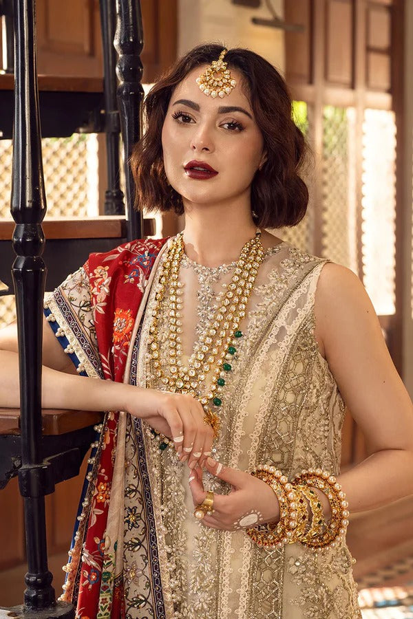 Off White Straight Cut Suit With Printed Silk Dupatta