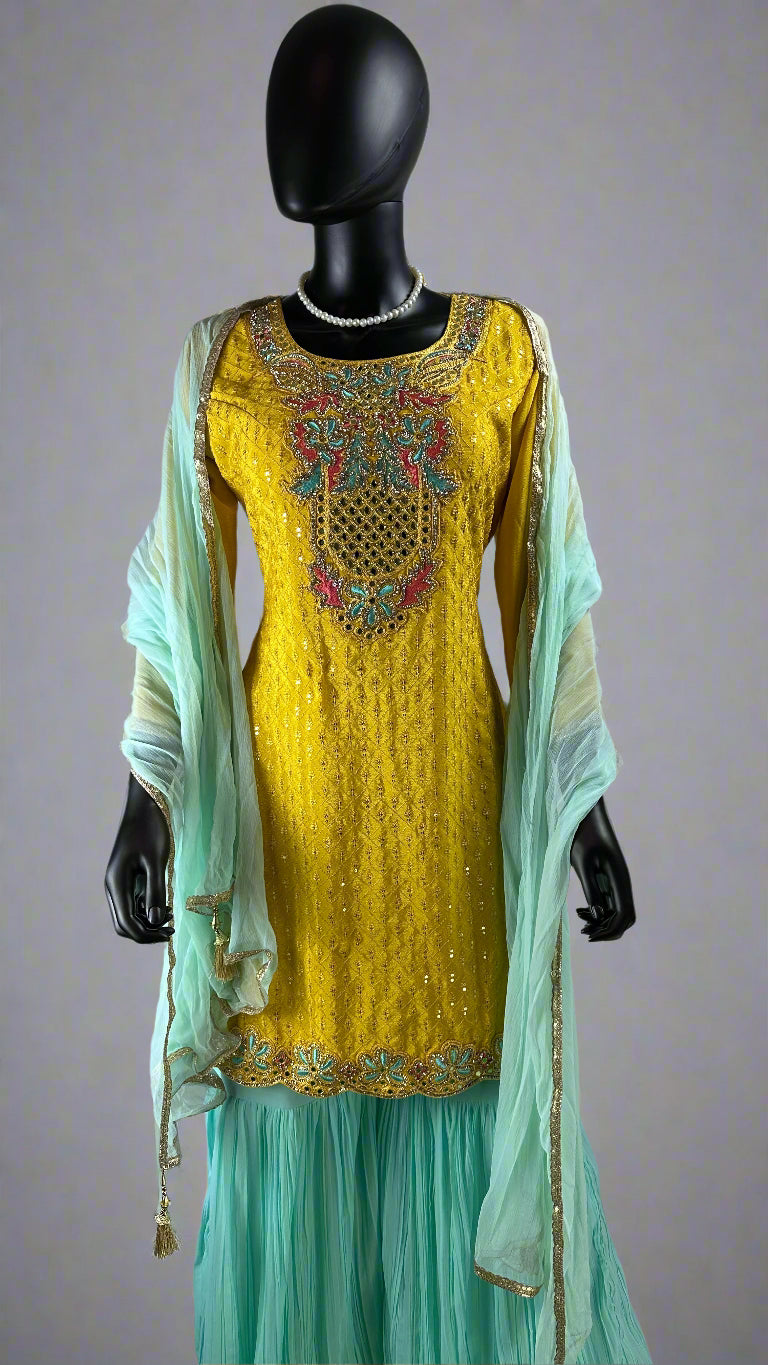 Yellow, Blue Gharara